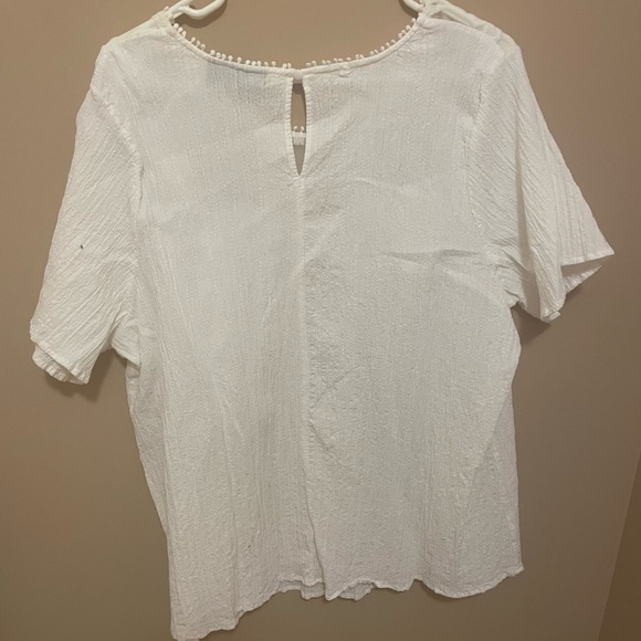Lane Bryant White Floral Blouse - Picture 3 of 3